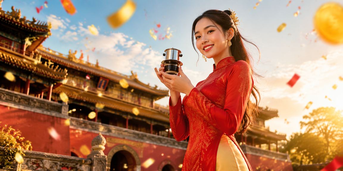 Người dùng Huế đọc thông tin cá cược bằng tiếng Việt bên ly cà phê